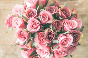 Rose flower vase - vintage effect filter