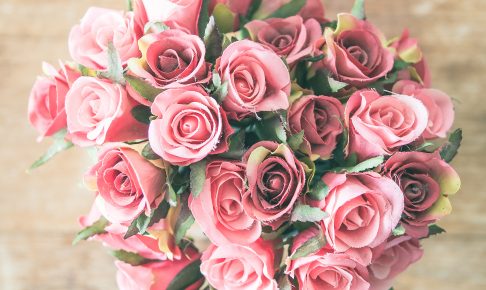 Rose flower vase - vintage effect filter